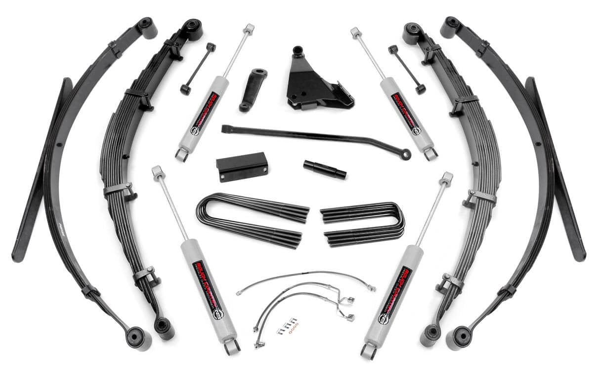 Ford F-250 Super Duty Suspension Lift Kit - Front + Rear - Rough Country - 8 Inch, Premium N3 Shocks - '99-'04